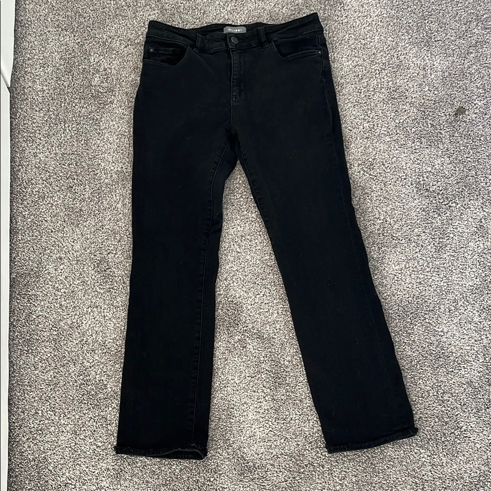 DL1961 Black Mara Ankle Mid Rise Insta Sculpt Straight Size 28